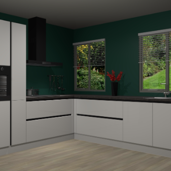 Zijdegrijze hoogglans  keuken Palermo 36072