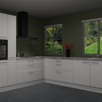 Zijdegrijze hoogglans keuken Palermo 36073