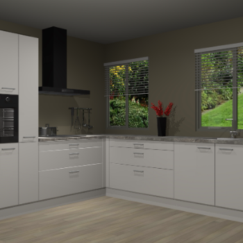 Zijdegrijze hoogglans keuken Palermo 36074