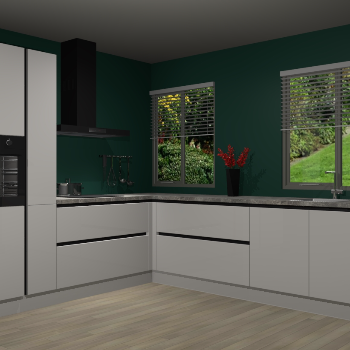 Zijdegrijze hoogglans  keuken Palermo 36078