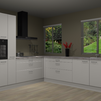 Zijdegrijze hoogglans keuken Palermo 36080