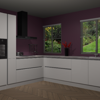 Zijdegrijze hoogglans  keuken Palermo 36081