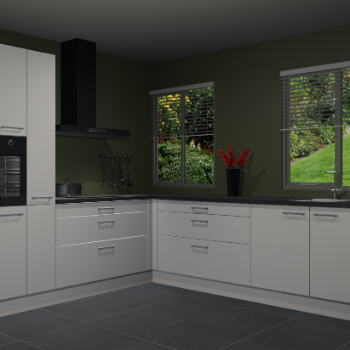 Zijdegrijze hoogglans keuken Palermo 36085