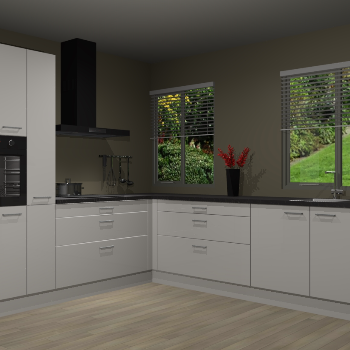 Zijdegrijze hoogglans keuken Palermo 36086