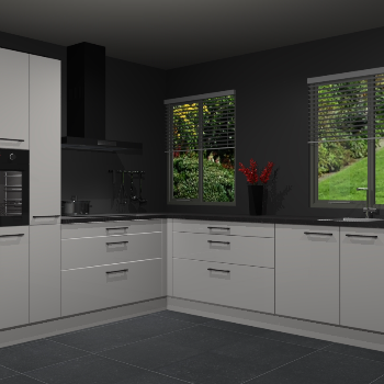 Zijdegrijze hoogglans keuken Palermo 36088