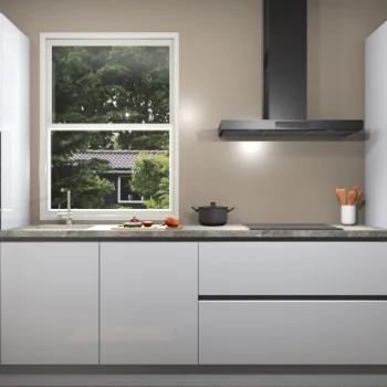 Witte hoogglans greeploze keuken Boston 21610