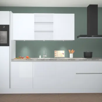 Witte hoogglans greeploze keuken Marrakech 21612
