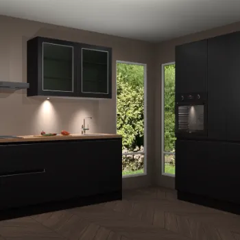 Zwarte greeploze keuken Moskou 21489