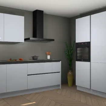Witte hoogglans greeploze keuken Barcelona 21544