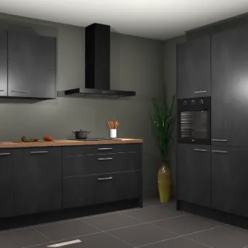 Beton zwarte keuken Barcelona 21773