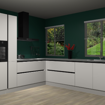 Zijdegrijze greeploze keuken Palermo 36219