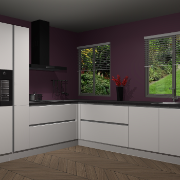 Zijdegrijze greeploze keuken Palermo 36241