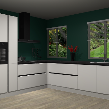 Zijdegrijze greeploze keuken Palermo 36244