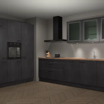 Beton zwarte keuken Seattle 21677