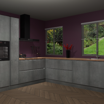 Beton Parelgrijze greeploze keuken Palermo 36404