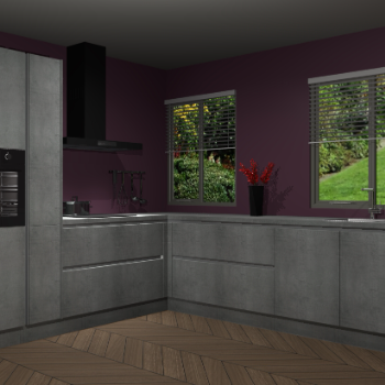 Beton Parelgrijze greeploze keuken Palermo 36422