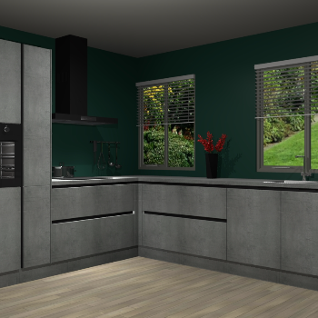 Beton Parelgrijze greeploze keuken Palermo 36425