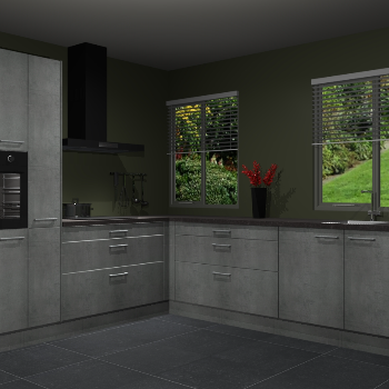 Beton Parelgrijze keuken Palermo 36426