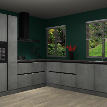 Beton Parelgrijze greeploze keuken Palermo 36431