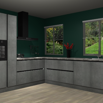 Beton Parelgrijze greeploze keuken Palermo 36437