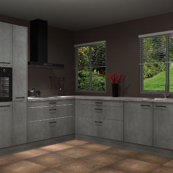 Beton Parelgrijze keuken Palermo 36442