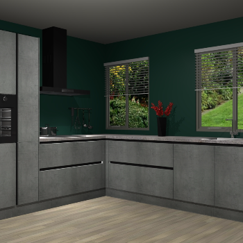 Beton Parelgrijze greeploze keuken Palermo 36443