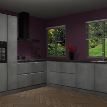 Beton Parelgrijze greeploze keuken Palermo 36446