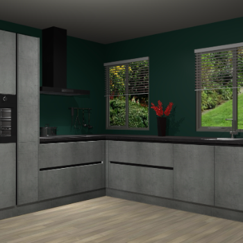 Beton Parelgrijze greeploze keuken Palermo 36449