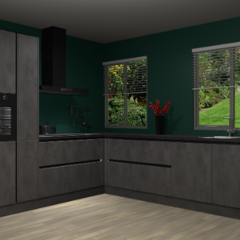 Beton Antraciet greeploze keuken Palermo 36487