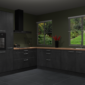 Beton Zwarte keuken Palermo 36489