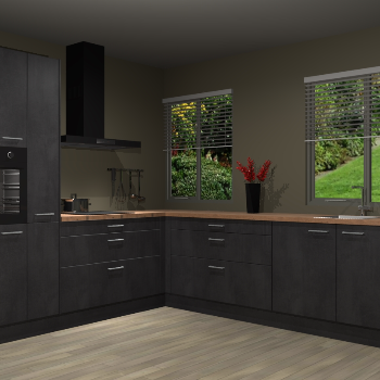 Beton Zwarte keuken Palermo 36490