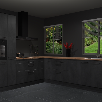 Beton Zwarte keuken Palermo 36492