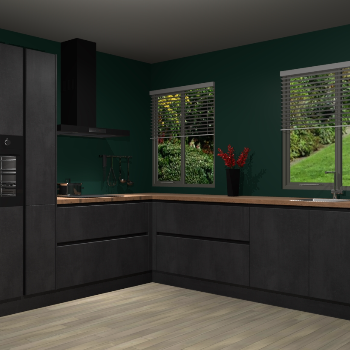 Beton Zwarte greeploze keuken Palermo 36494