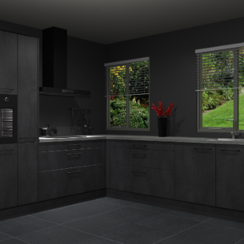 Beton Zwarte keuken Palermo 36498