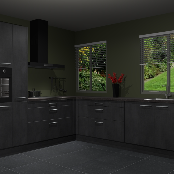 Beton Zwarte keuken Palermo 36501