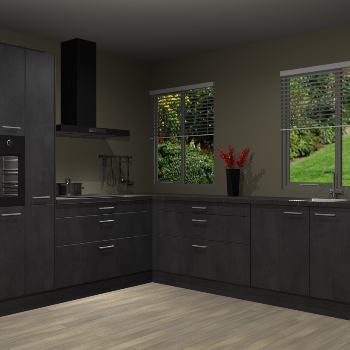 Beton Zwarte keuken Palermo 36502