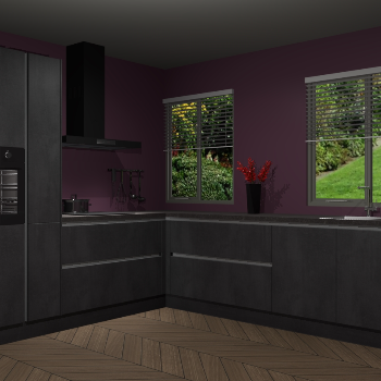 Beton Zwarte greeploze keuken Palermo 36503