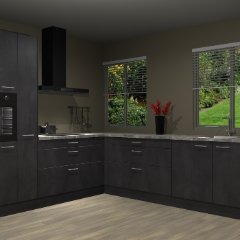 Beton Zwarte keuken Palermo 36508