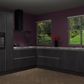 Beton Zwarte greeploze keuken Palermo 36509