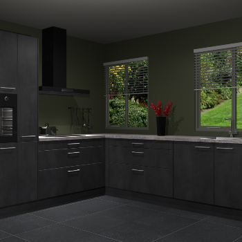 Beton Zwarte keuken Palermo 36513