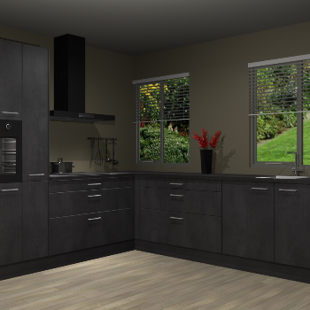 Beton Zwarte keuken Palermo 36520