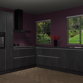 Beton Zwarte greeploze keuken Palermo 36521