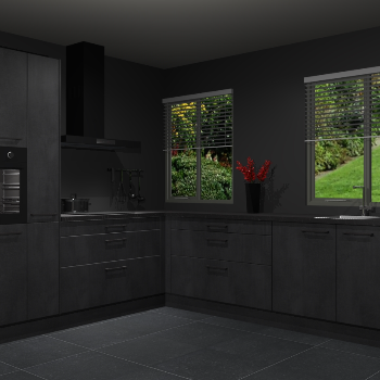 Beton Zwarte keuken Palermo 36522