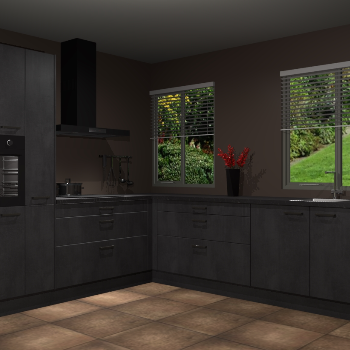 Beton Zwarte keuken Palermo 36523