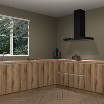 Gouden eiken greeploze keuken Moroni 35427