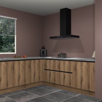 Gouden eiken greeploze keuken Moroni 35436