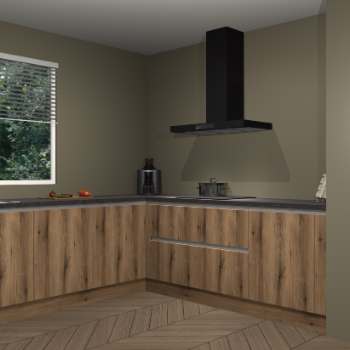 Gouden eiken greeploze keuken Moroni 35439