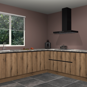 Gouden eiken greeploze keuken Moroni 35448