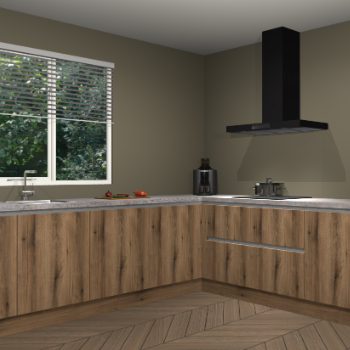 Gouden eiken greeploze keuken Moroni 35451