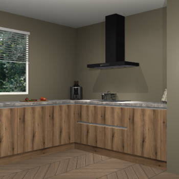 Gouden eiken greeploze keuken Moroni 35445